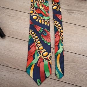 RUSH LIMBAUGH Multicolored Abstract Ribbons Mens Silk Tie VTG‎ RARE